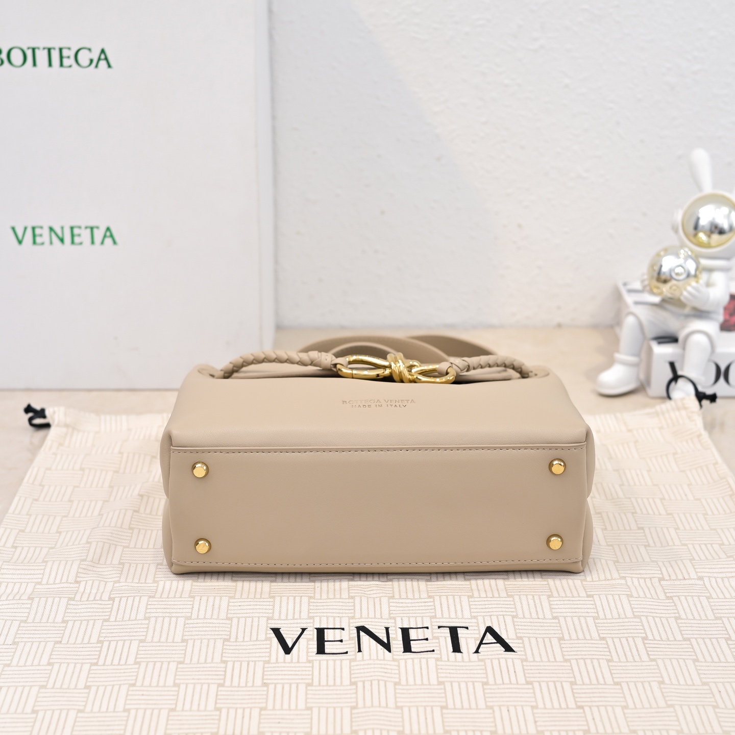 Bagsaaa B0tt*ga Ven*ta Small Ciao Ciao 835835 Beige - 26cm