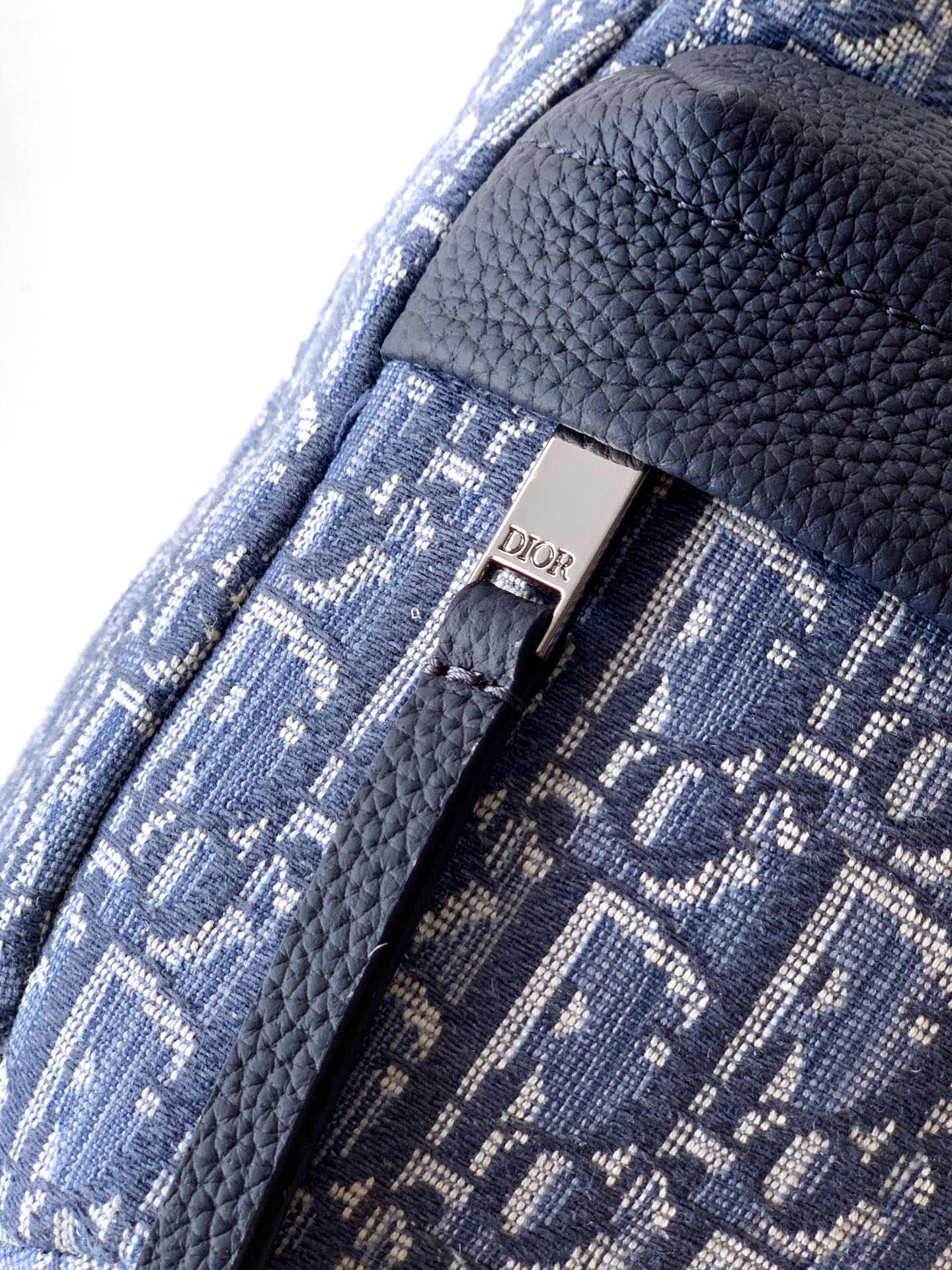 Bagsaaa D10r Small Rider Soft Hobo Bag Blue D10r Oblique Jacquard and Blue Grained Calfskin - 25cm