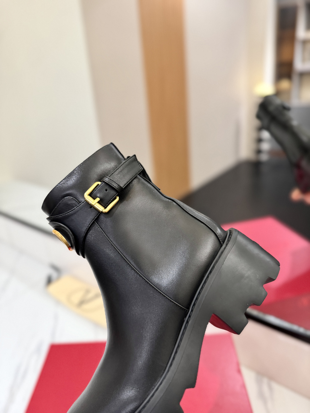 Bagsaaa Va1e*ntin0 Vlogo Signature Ankle Boot In Calfskin 55Mm black