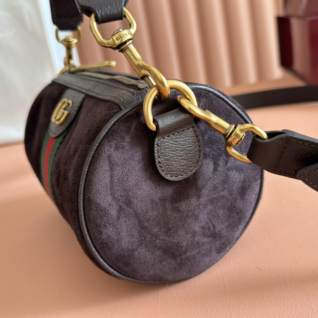 Bagsaaa Gvc*1 Ophidia mini bag 846869dark brown suede - 18.5cm
