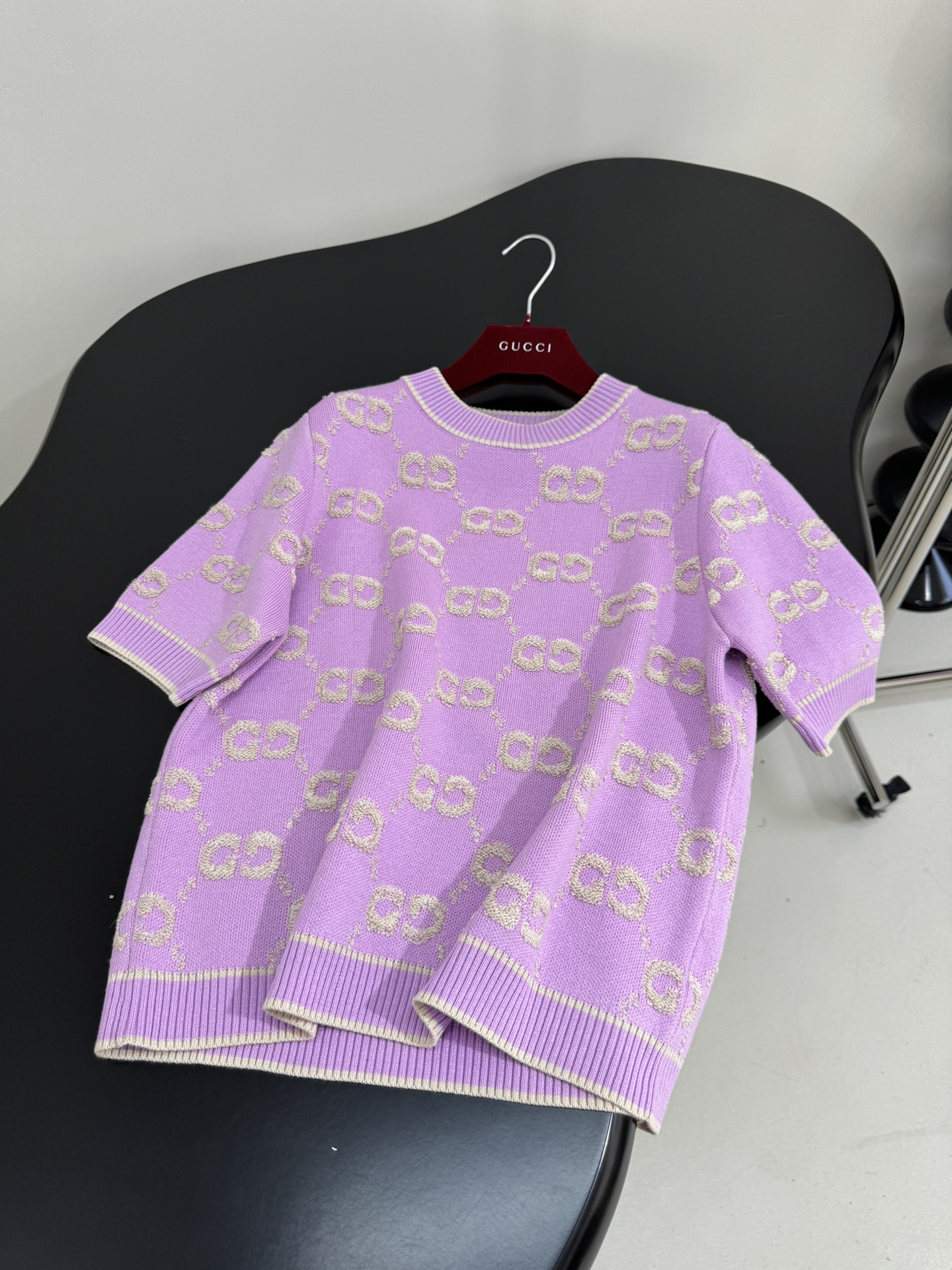 Bagsaaa Gvc*1 GG knit wool top light purple