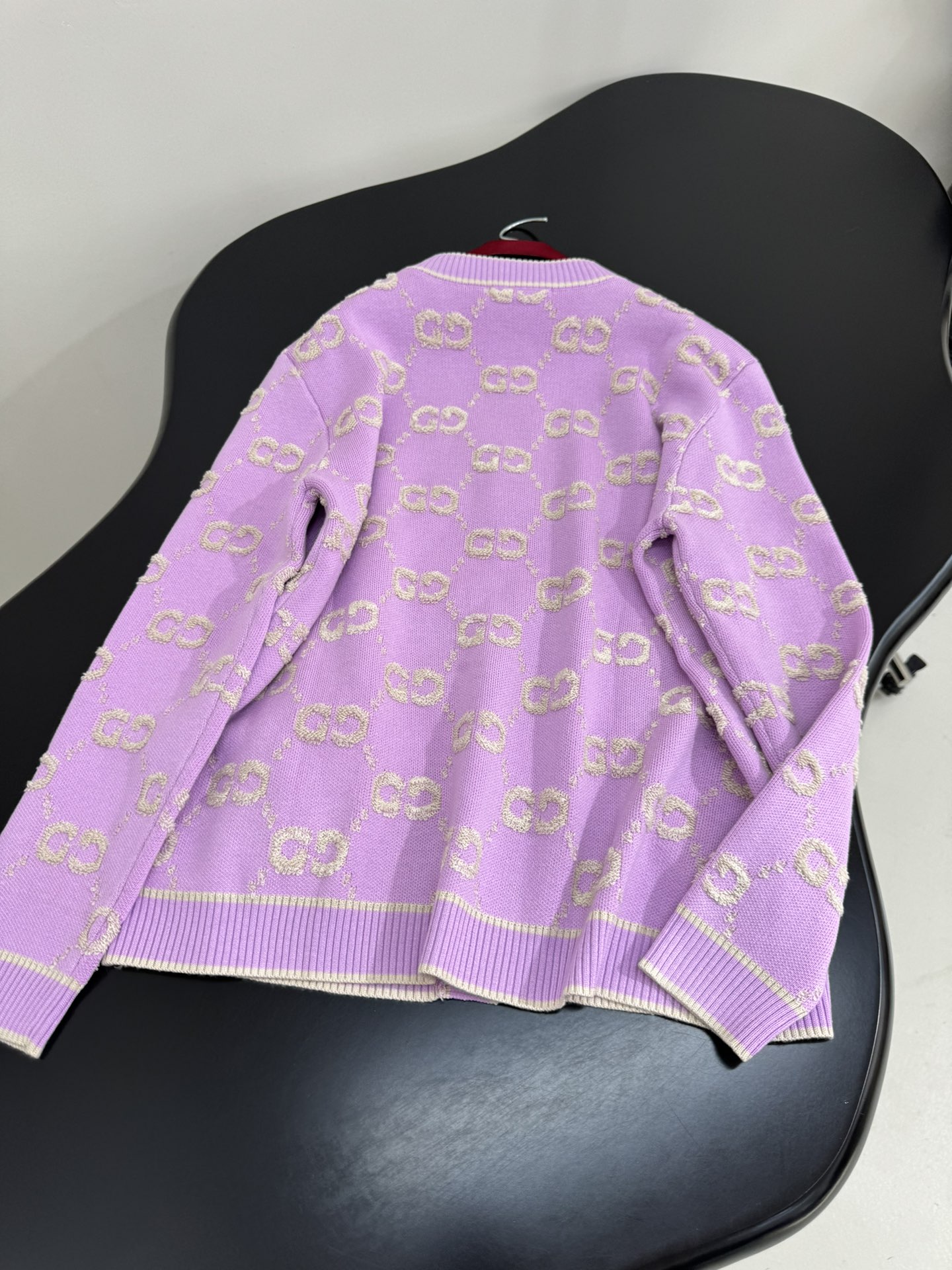 Bagsaaa Gvc*1 GG wool bouclé jacquard cardigan light purple