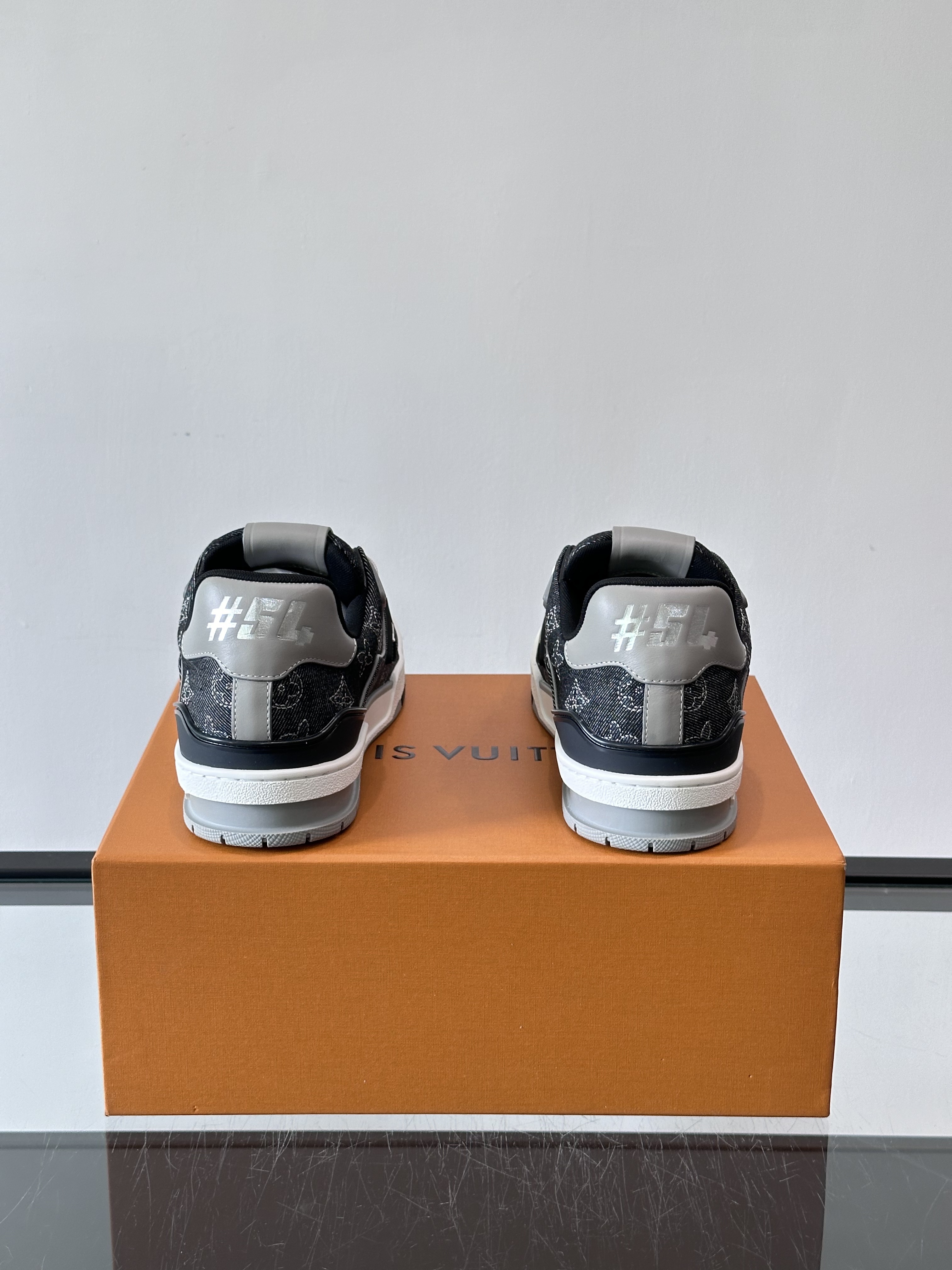 Bagsaaa LV Trainer Sneaker Black Denim
