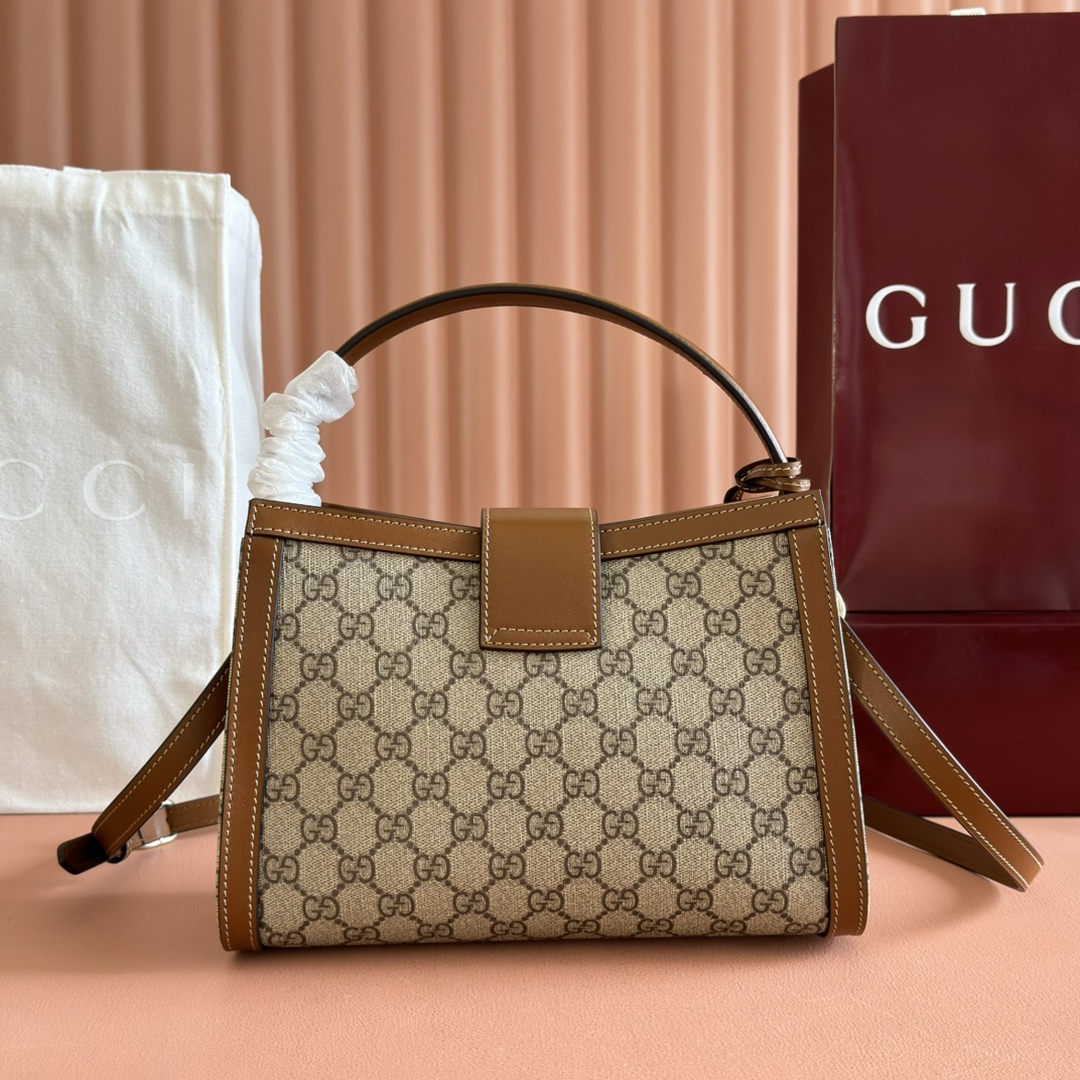 Bagsaaa Gvc*1 Padlock medium top handle bag 838992 brown - 25.5cm