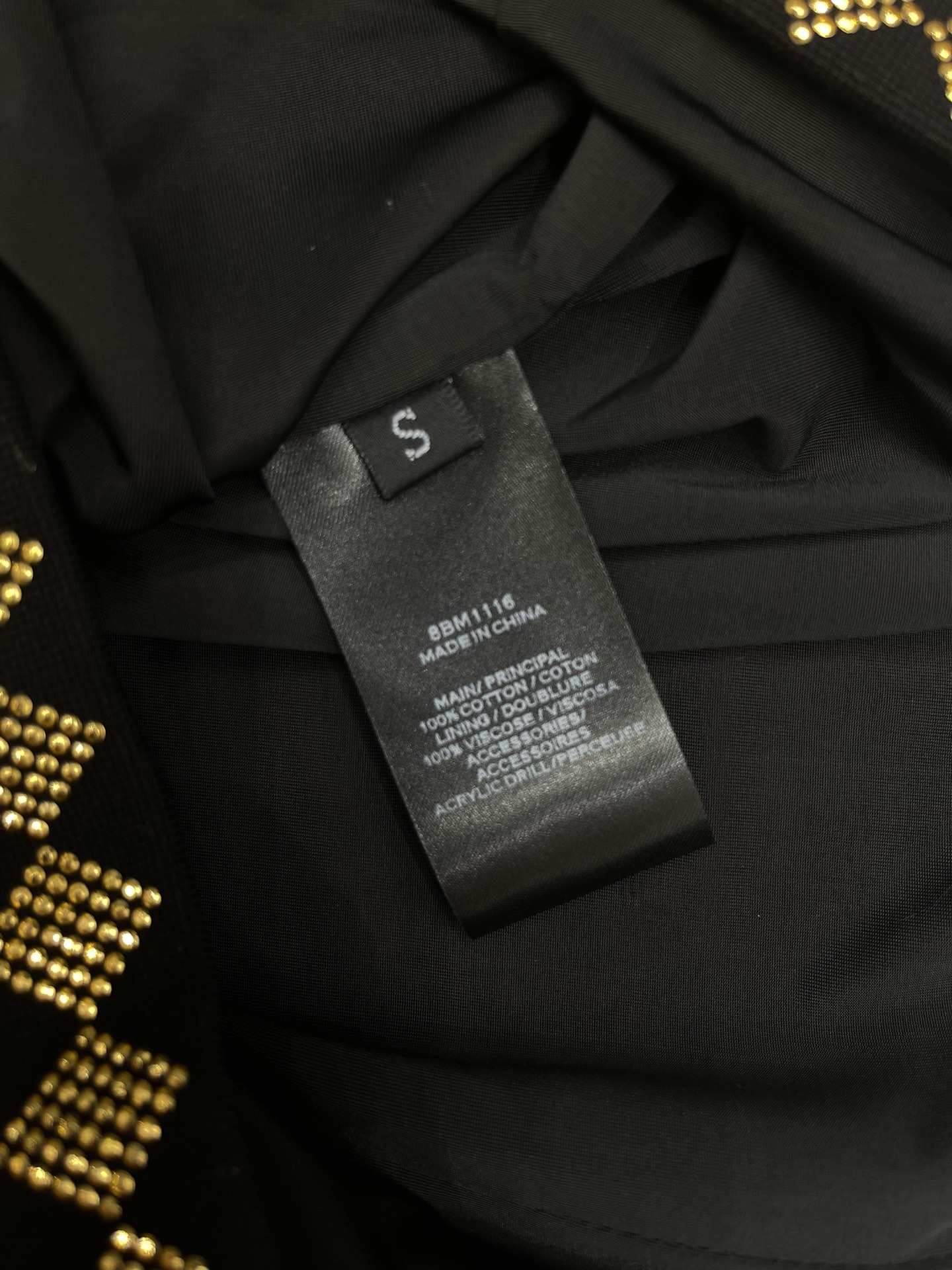 Bagsaaa Balmain short-sleeve mini dress with black and gold D1am0nd