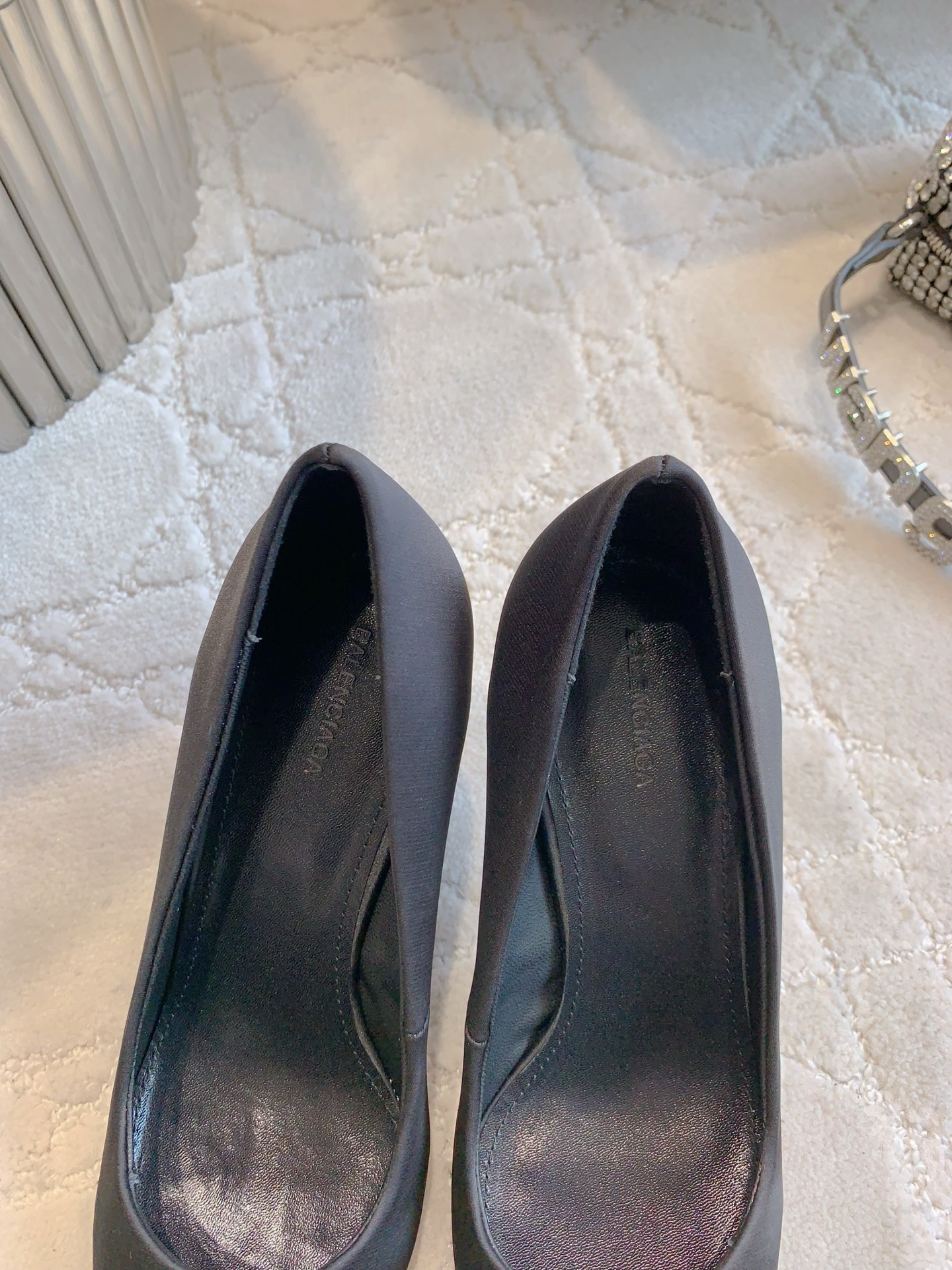 Bagsaaa Ba1en*iaga Avenue 90 satin pumps black - 7cm