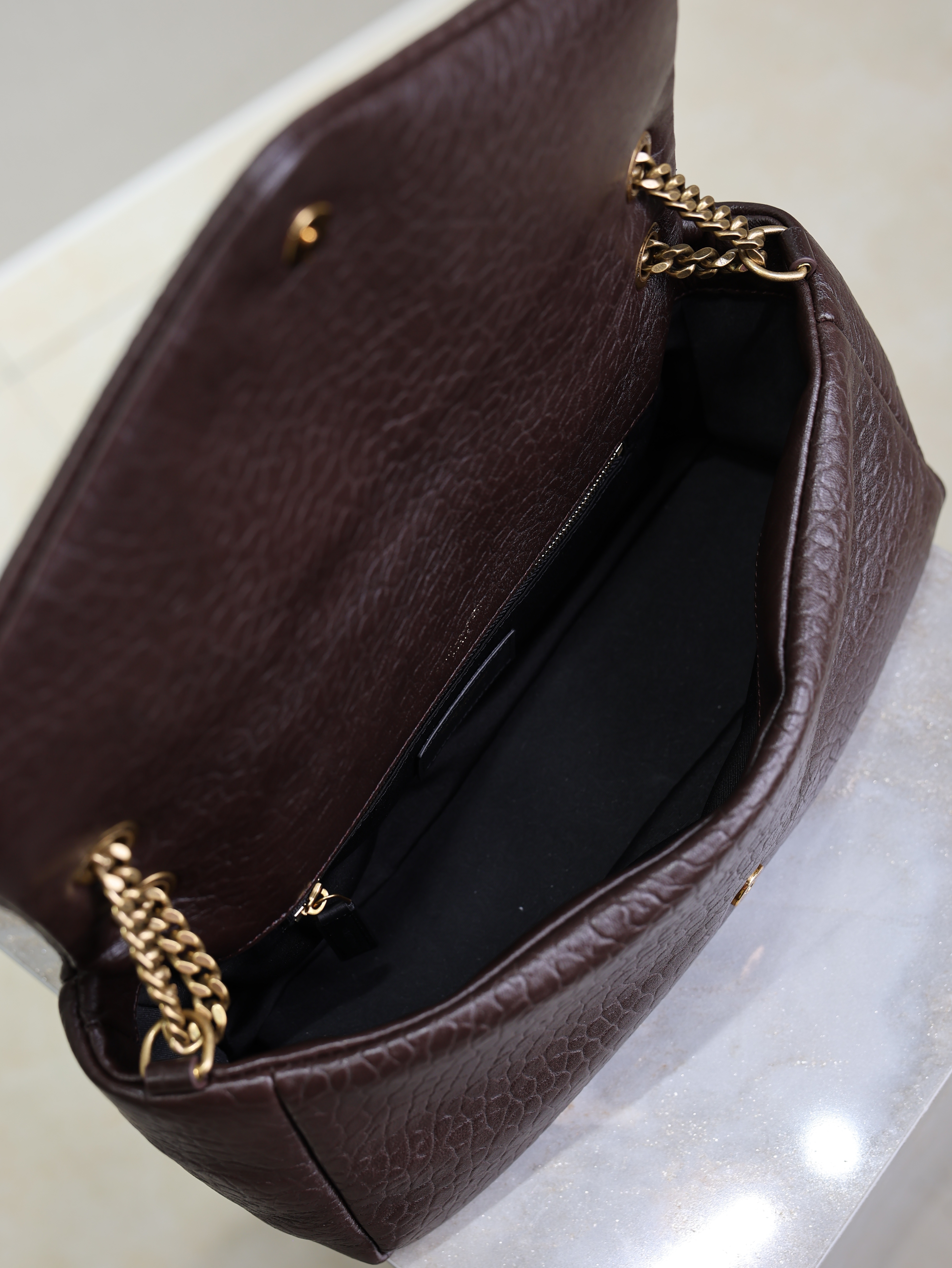 Bagsaaa Y51 Calypso Medium In Grained Lambskin 800916 Dark Brown - 30cm