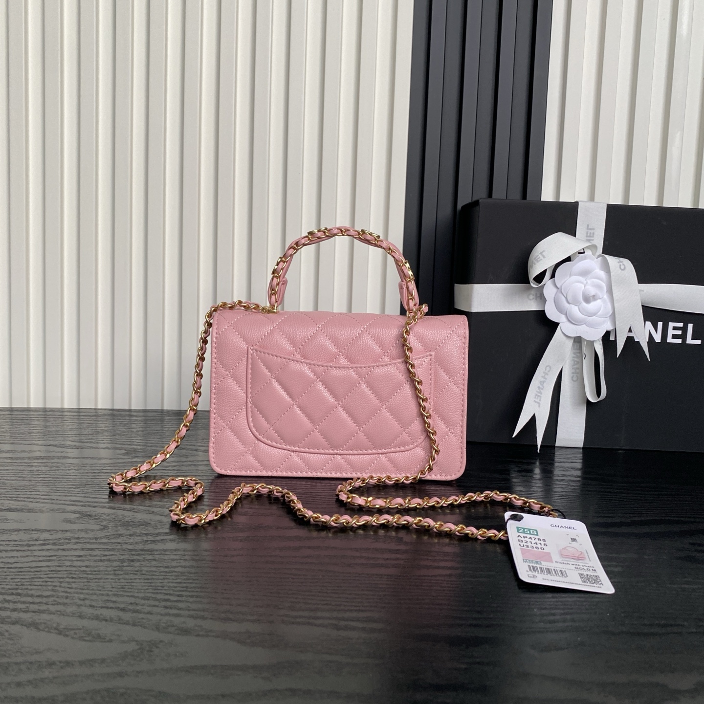 Bagsaaa Ch**el Wallet On Chain AP4785 Pink - 19.2cm