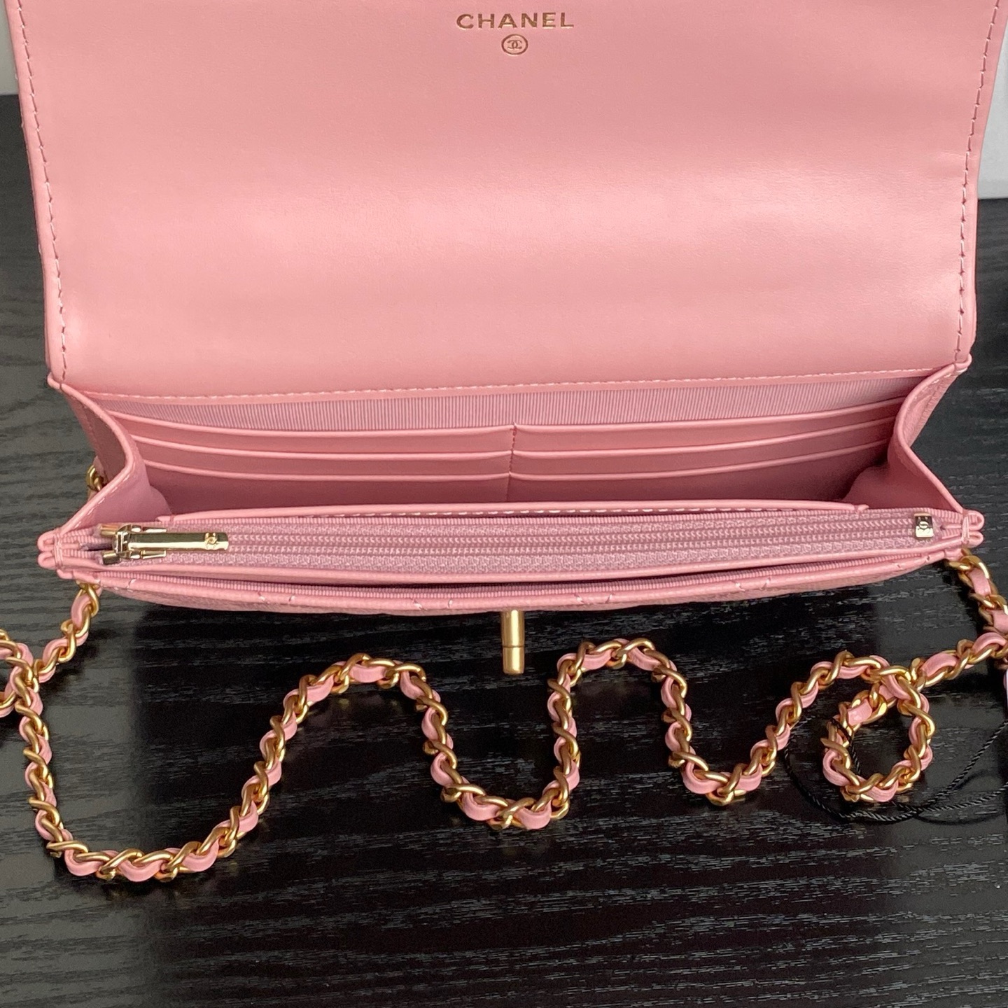 Bagsaaa Ch**el Wallet On Chain AP4785 Pink - 19.2cm