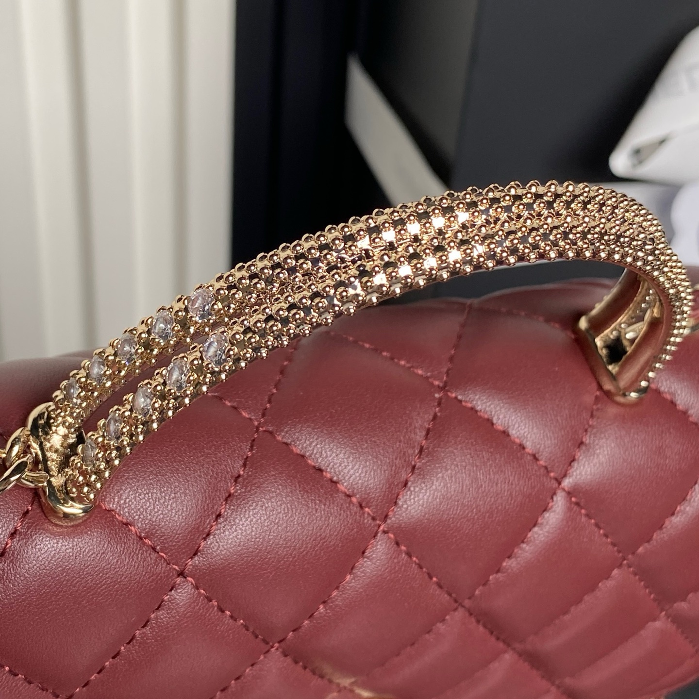 Bagsaaa Ch**el Clutch with chain AP4831 Red - 18.5cm
