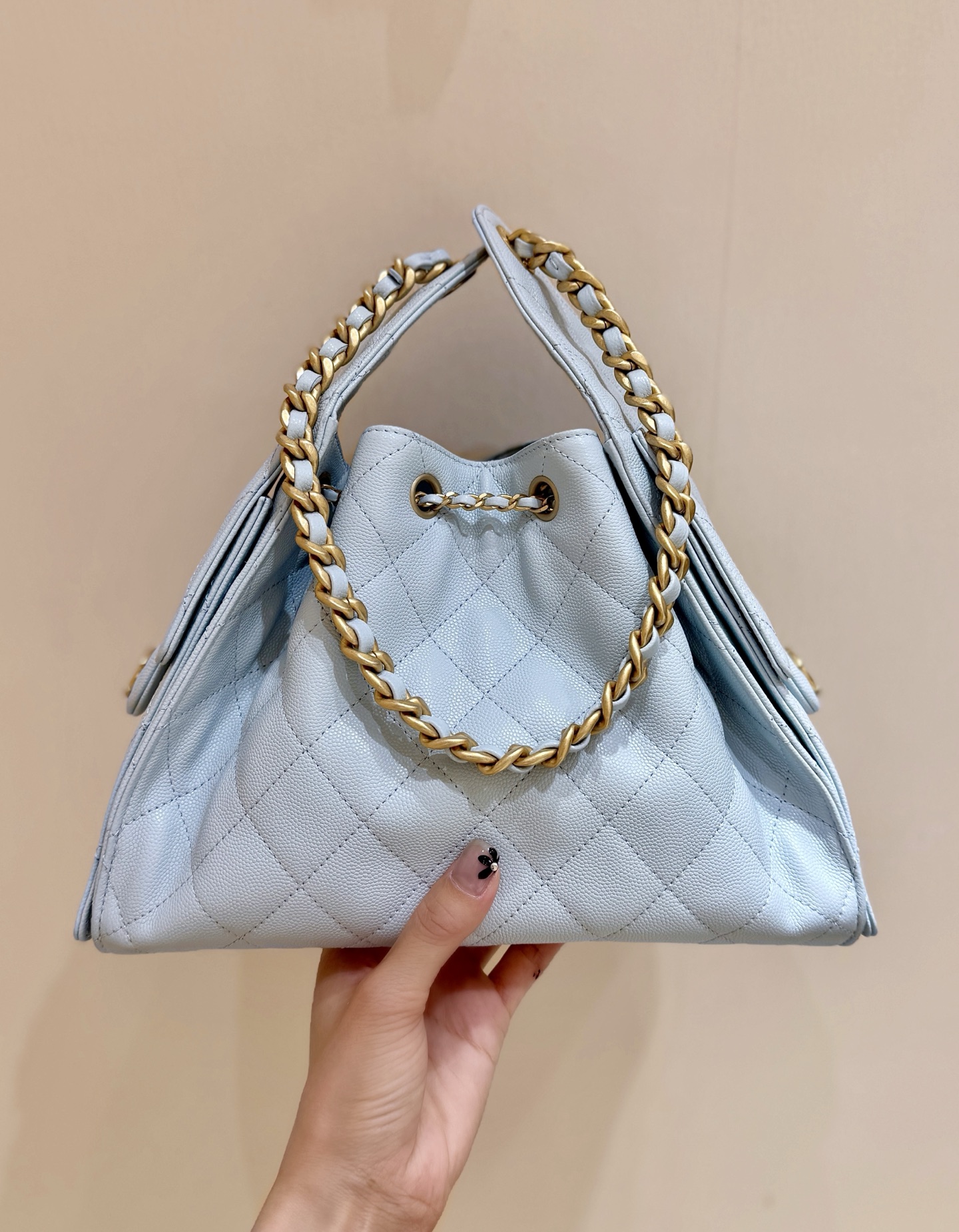 Bagsaaa Ch**el 25 Small Handbag AS5293 light blue - 30cm