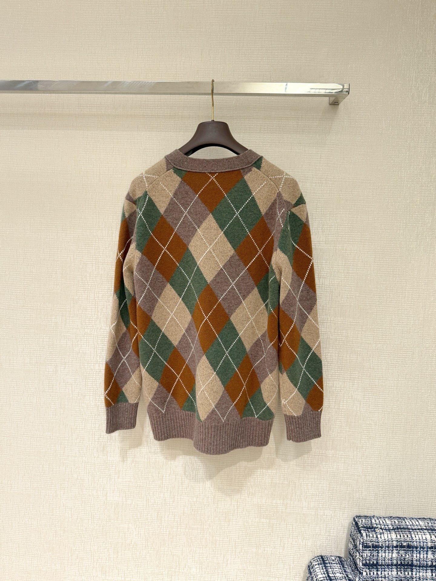 Bagsaaa L0r0 P1ana Drumoak argyle cardigan in virgin wool