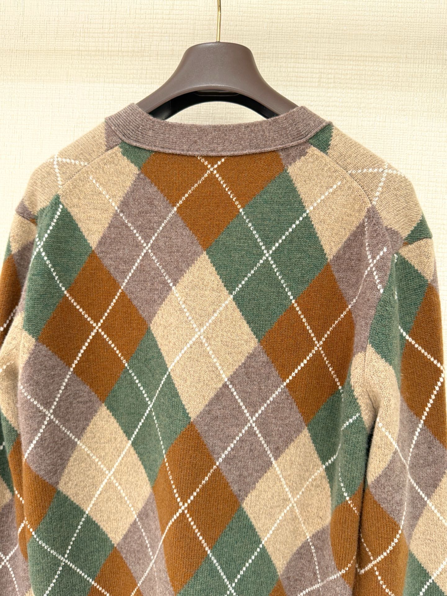 Bagsaaa L0r0 P1ana Drumoak argyle cardigan in virgin wool