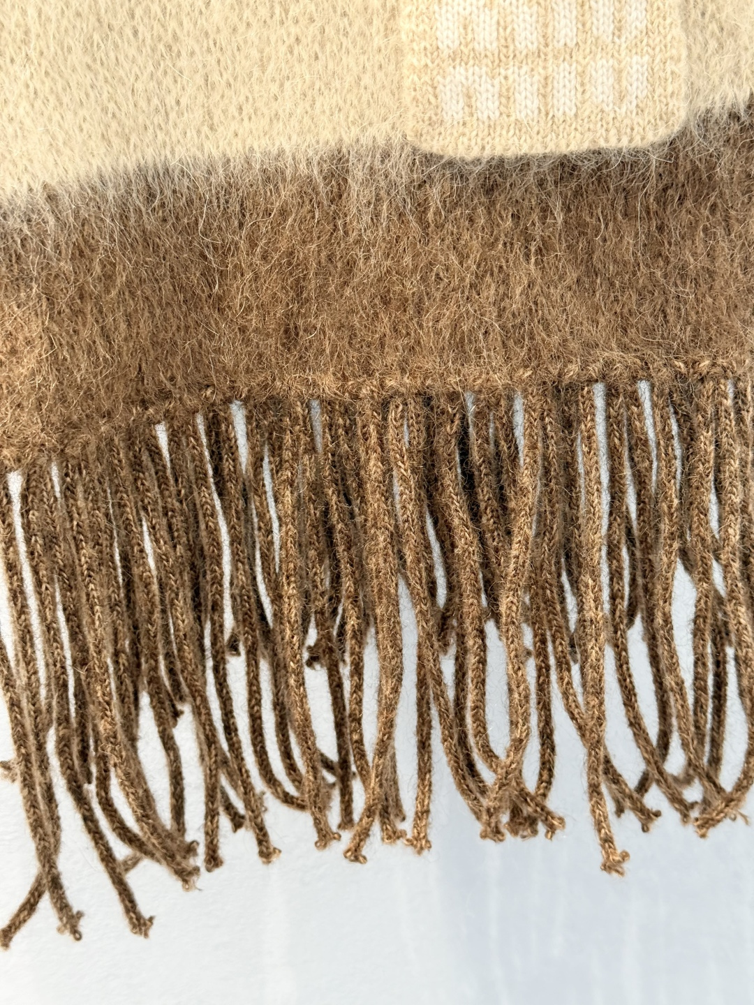 Bagsaaa Miu Miu striped wool and mohair scarf with fringes multi-color