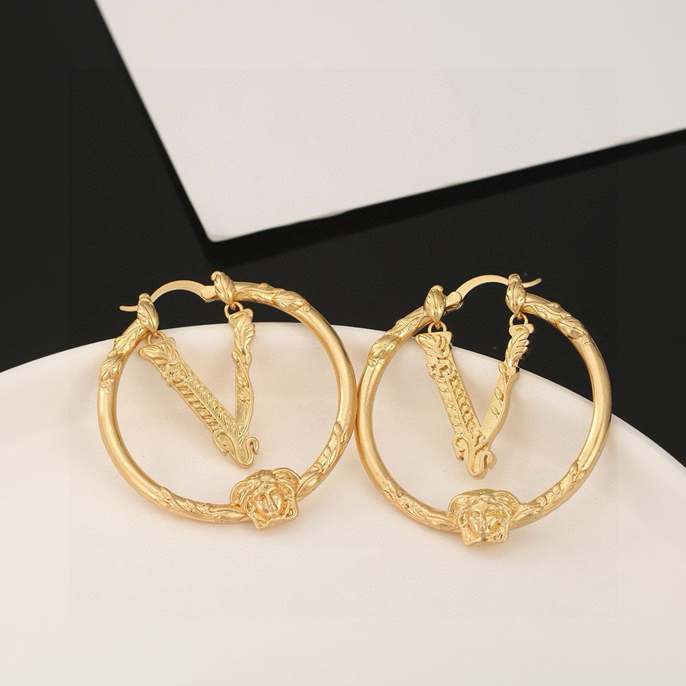 Bagsaaa Versace Virtus hoop earrings