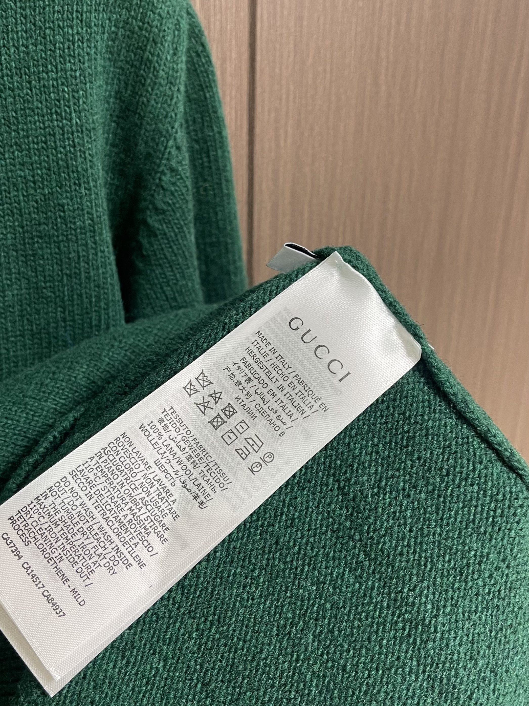 Bagsaaa Gvc*1 knit wool sweater with intarsia in dark green