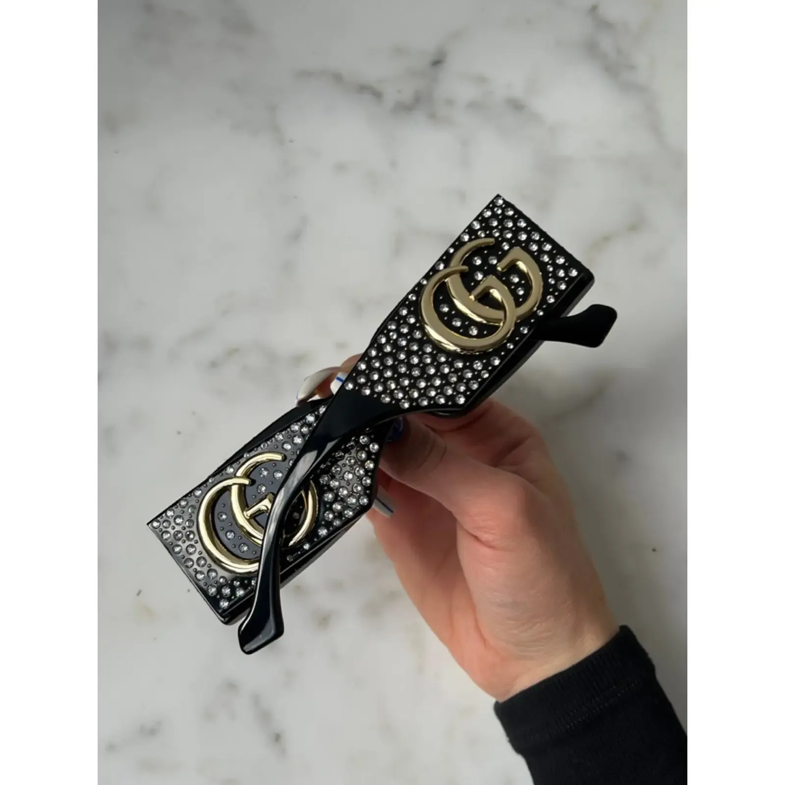 Bagsaaa Crystal Black Marmont Sunglasses