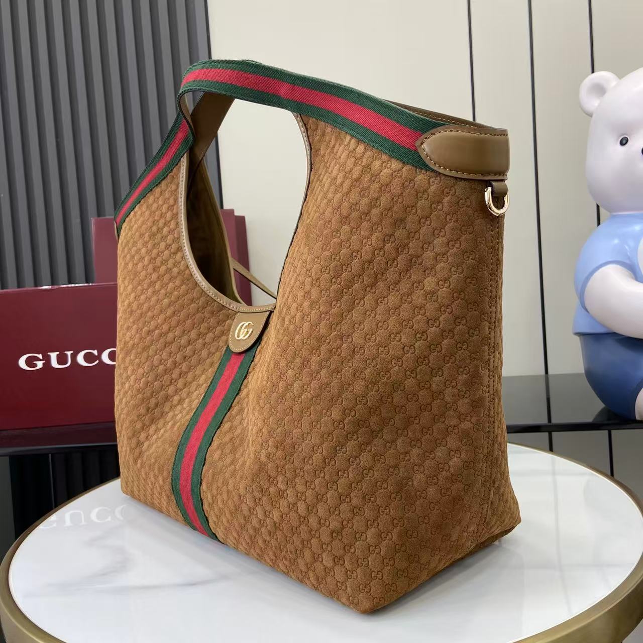 Bagsaaa Gvc*1 Giglio large tote bag 853971 brown suede - 42 (60)cm