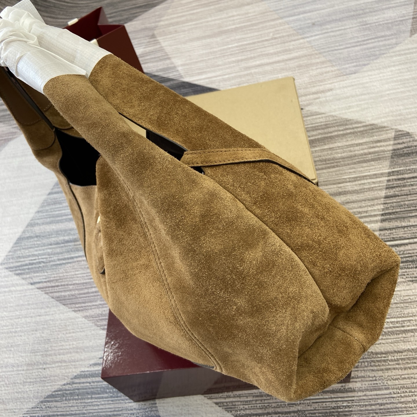 Bagsaaa Gvc*1 Softbit maxi shoulder bag 837466 brown suede - 46cm