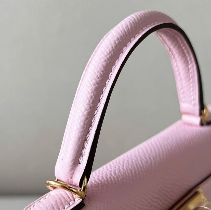 Bagsaaa H**me5 Mini Kelly 19cm Powder Pink