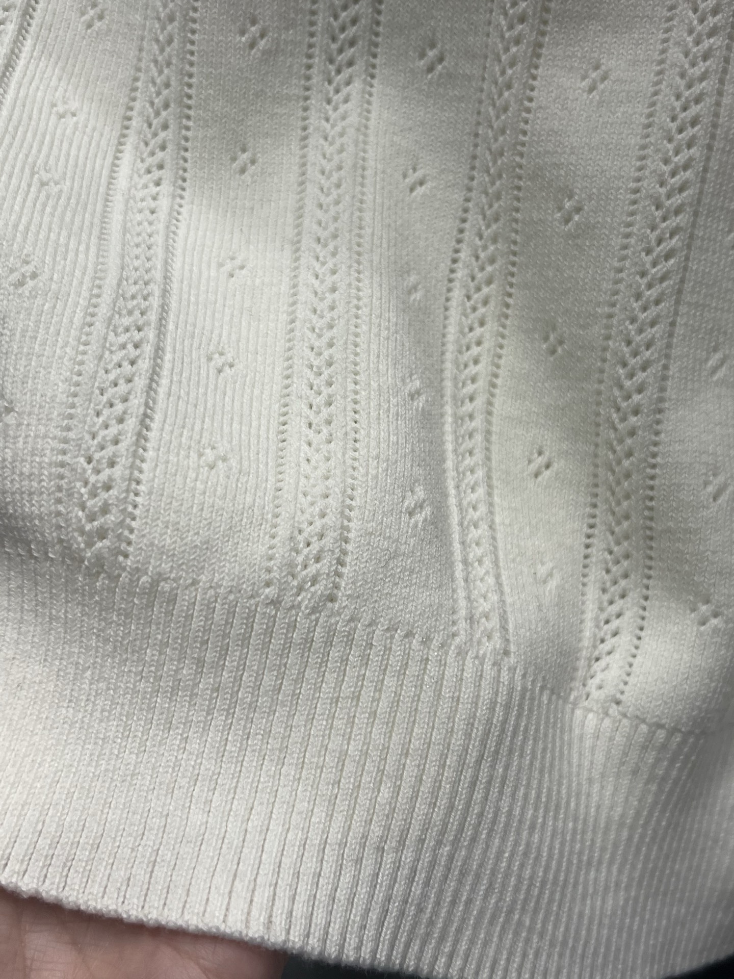 Bagsaaa Miu Miu openwork knit cashmere cardigan in white
