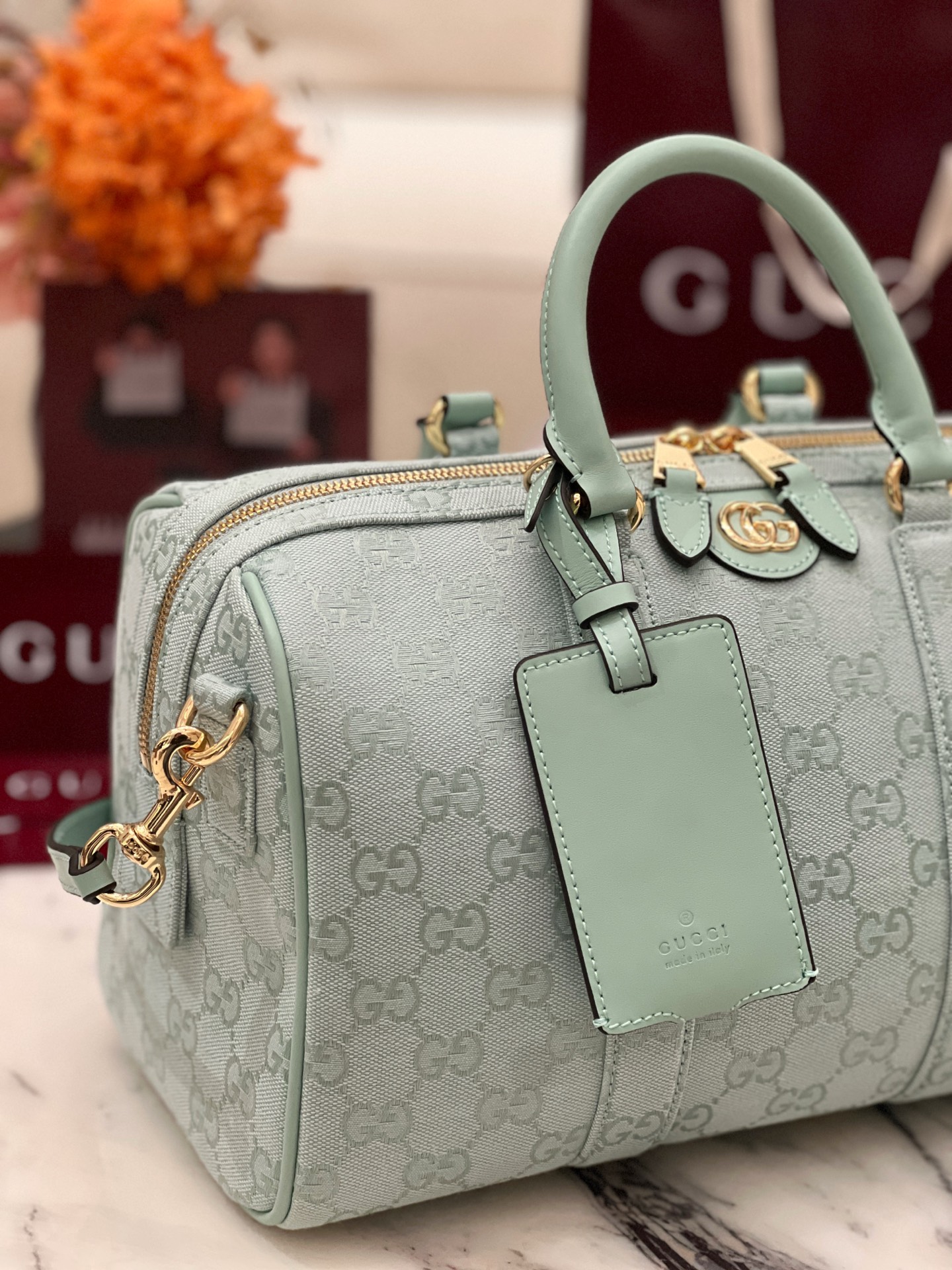 Bagsaaa Gvc*1 Ophidia medium boston bag 857595 green - 30cm