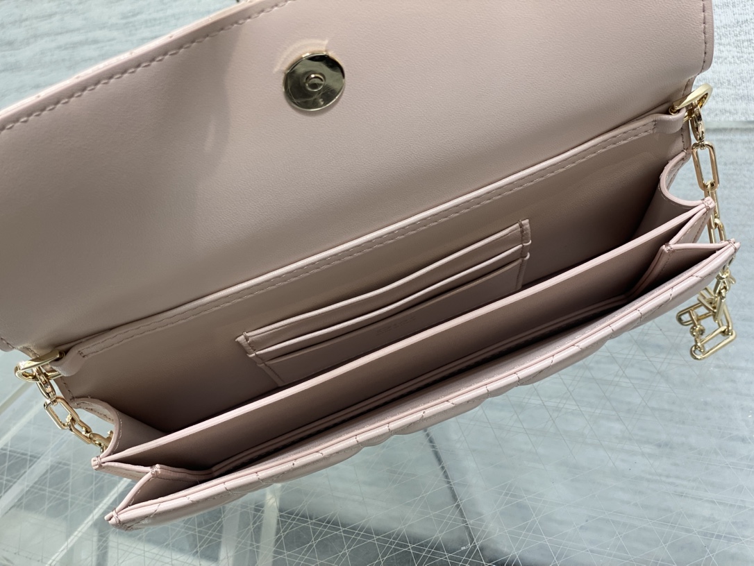 Bagsaaa My D10r Mini Bag Rose Soupir Cannage Lambskin - 21cm