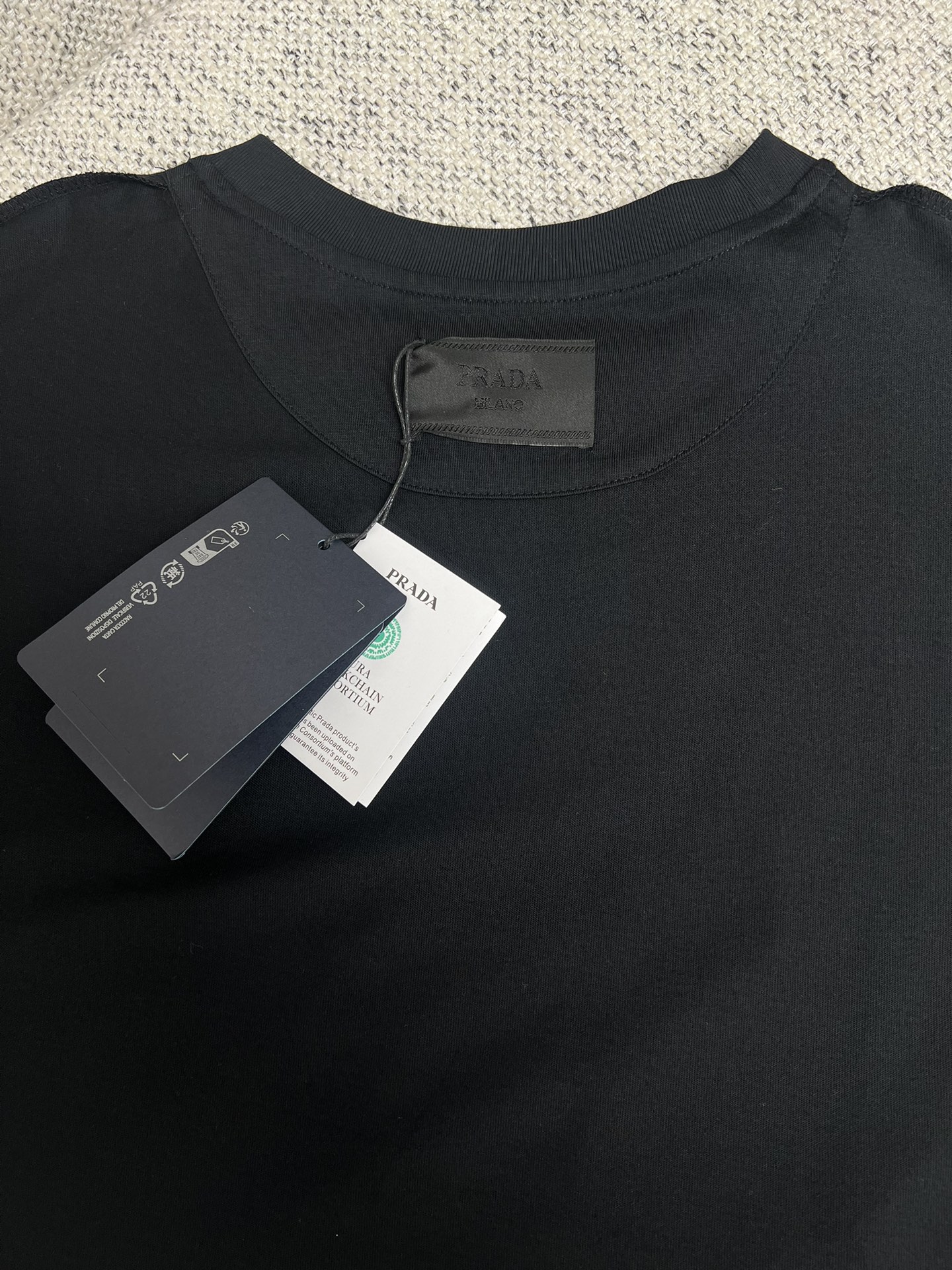 Bagsaaa Pra*a Logo Oversized Cotton Jersey T-shirt black