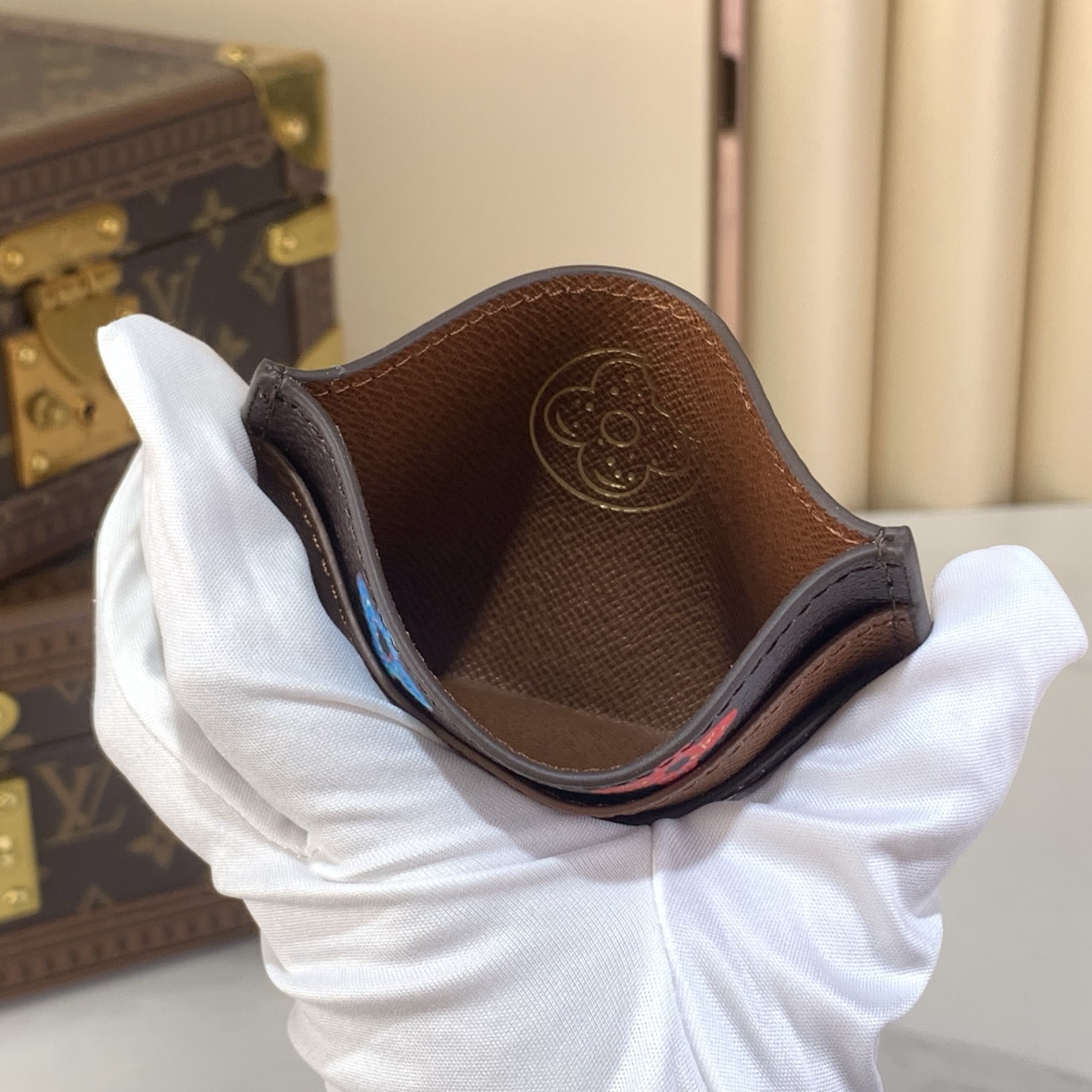 Bagsaaa 2026 Collection LV M28284 Double Card Holder Chocolate - 11cm