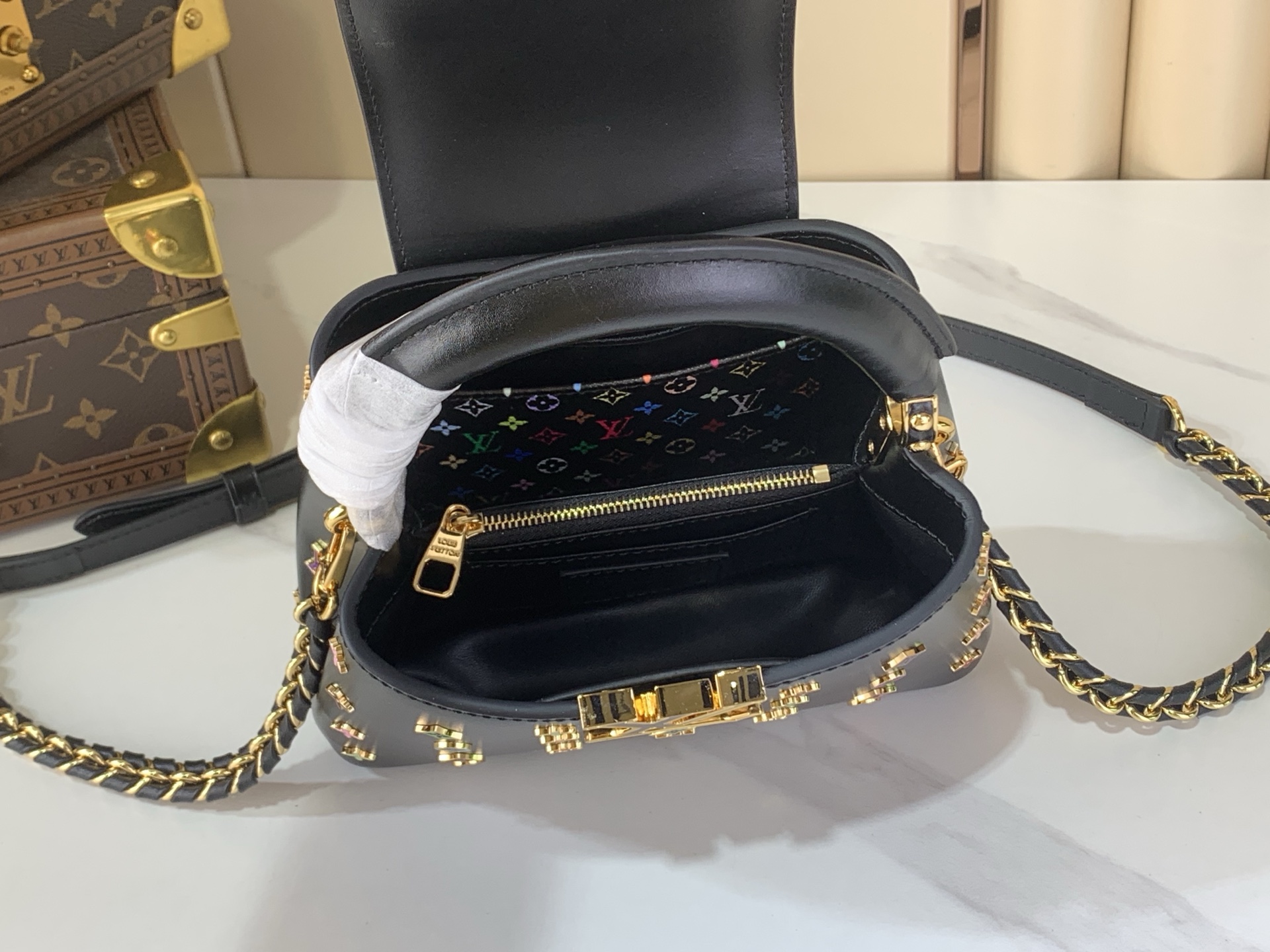Bagsaaa 2026 Collection M27637 LV x TM Capucines Mini Black - 21 x 14 x 8 cm