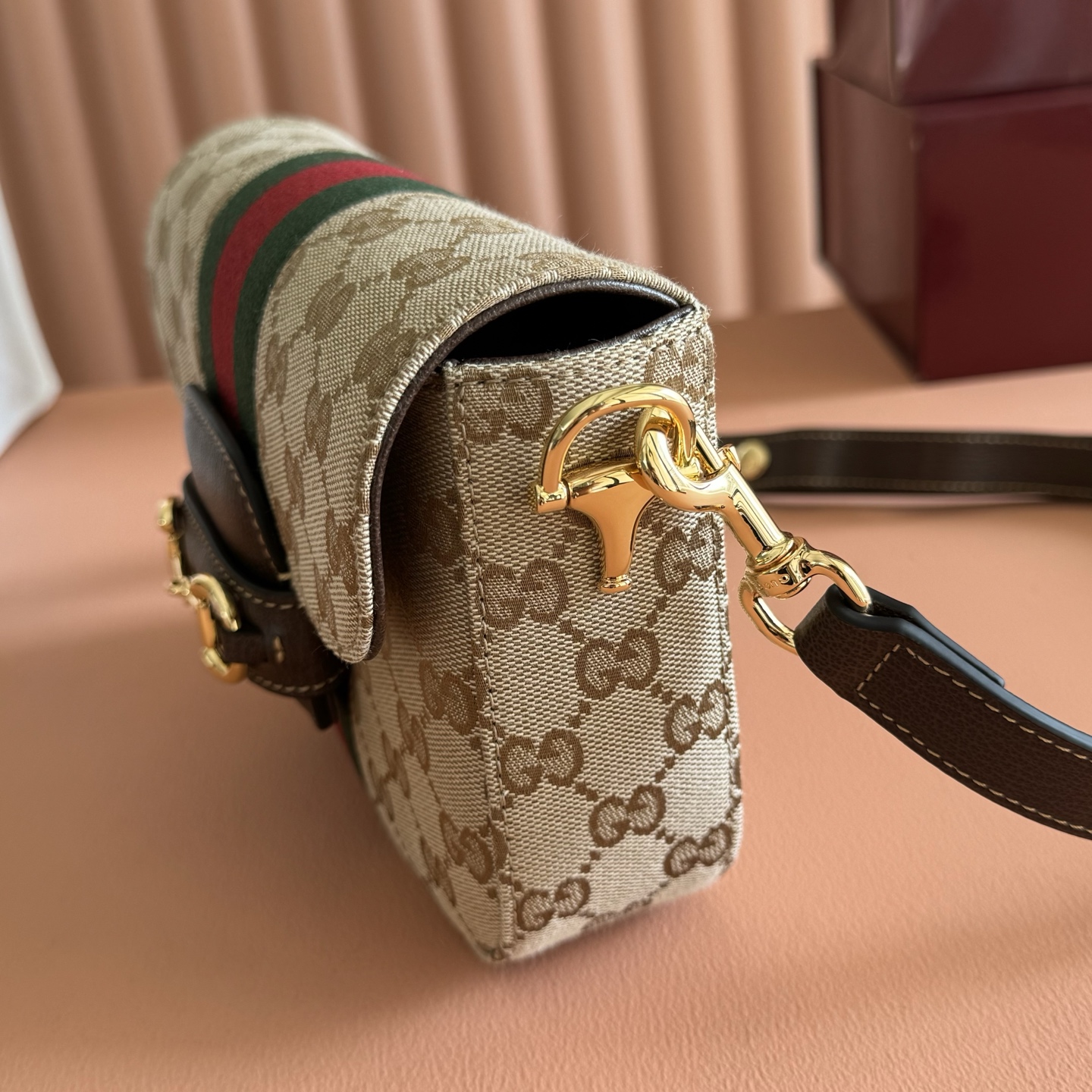Bagsaaa Gvc*1 Horsebit 1955 small shoulder bag 866762 beige - 21cm